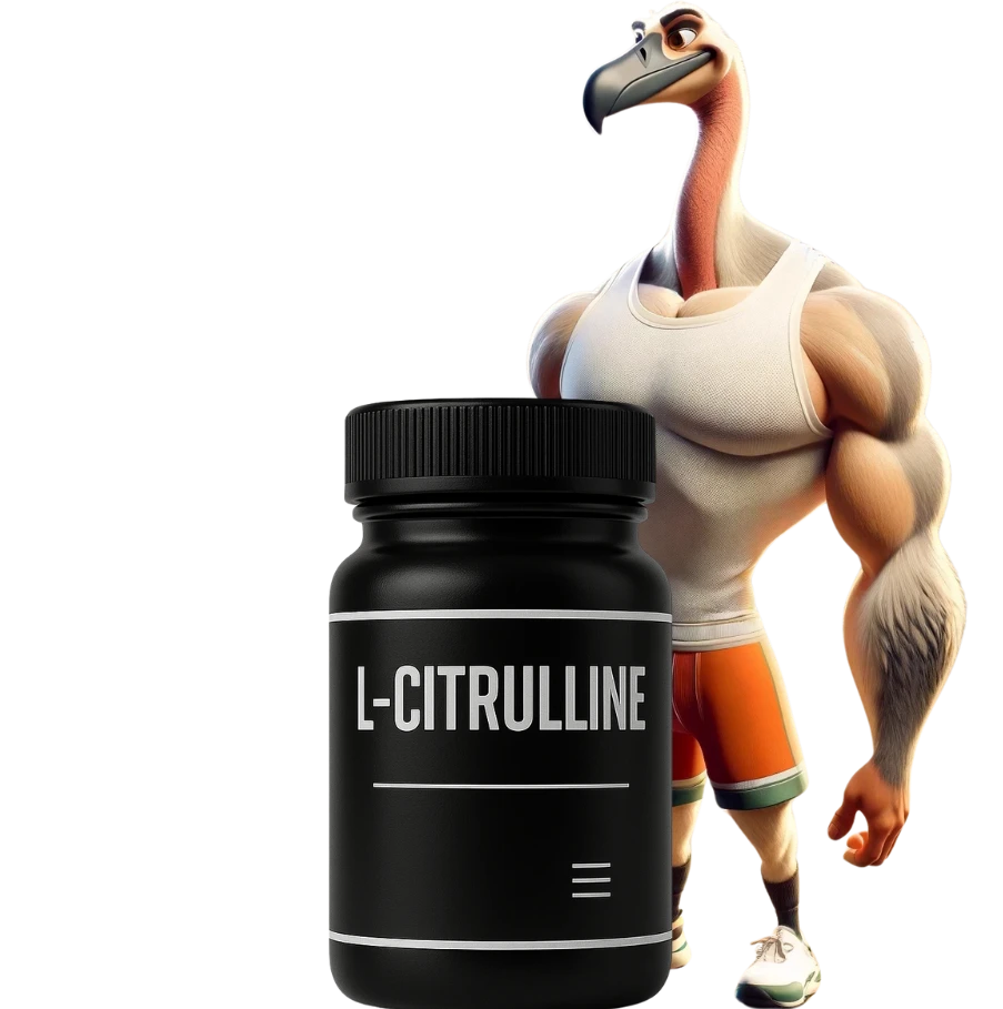 Rogier staat achter een pot L-citrulline