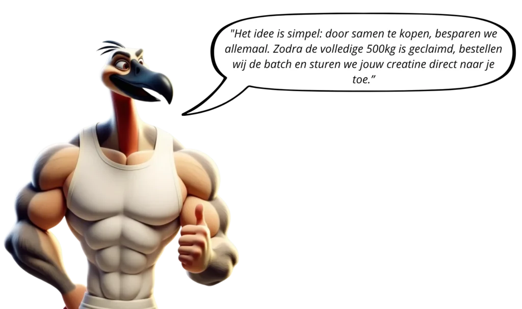 Rogier legt met enthousiasme de creatine crowdfunding actie uit